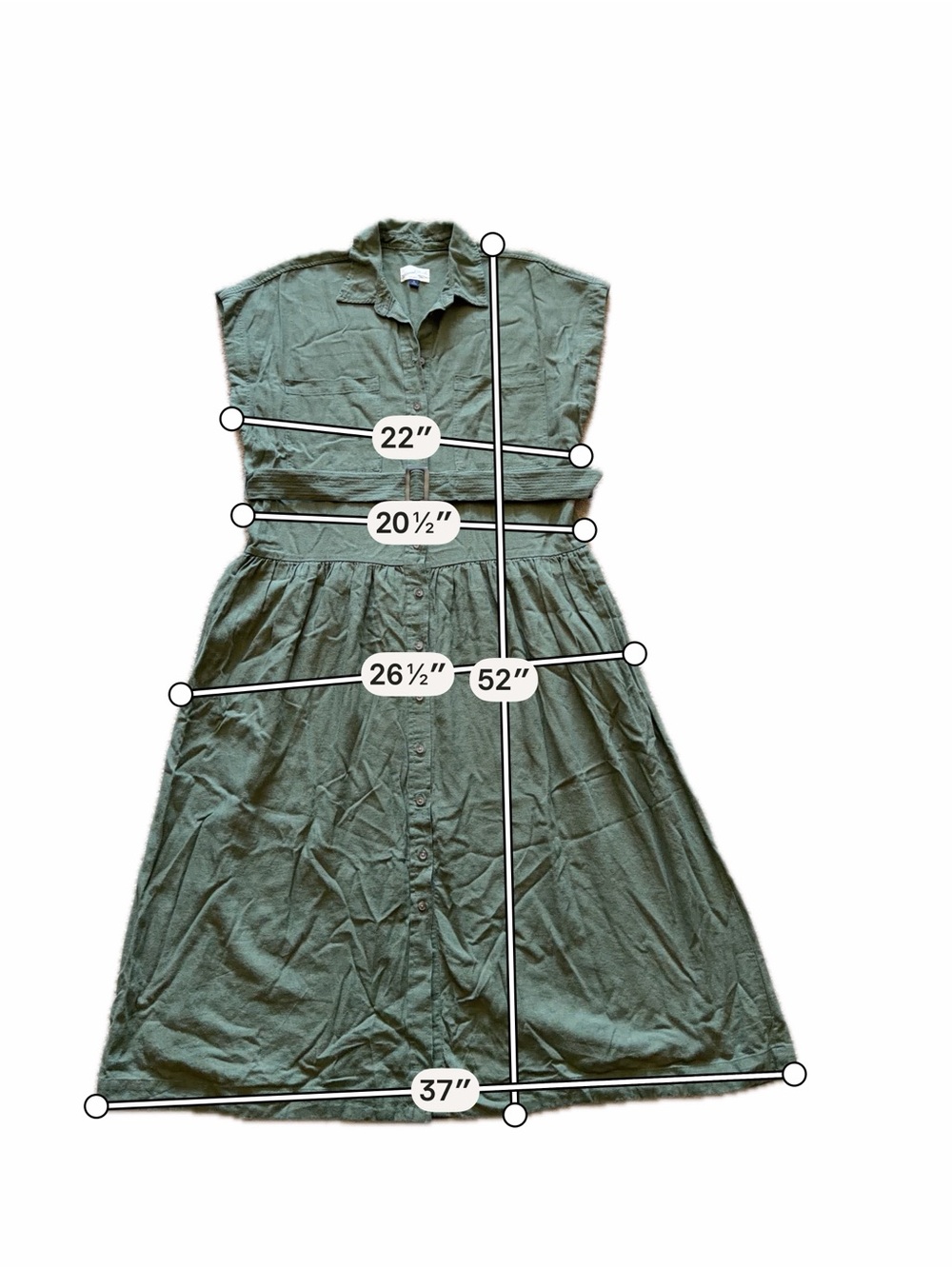 Universal Thread Olive Green Button-Front Maxi Dress